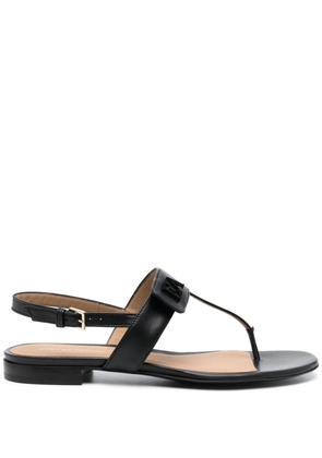 Emporio Armani logo-plaque leather sandals - Black