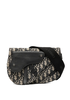 Christian Dior Pre-Owned 2019 Oblique Canvas Saddle Messenger Bag crossbody bag - Blue