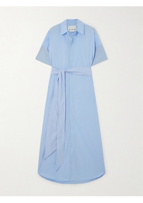 SASUPHI - Daria Belted Cotton-poplin Maxi Shirt Dress - Blue - IT36,IT38,IT40,IT42,IT44