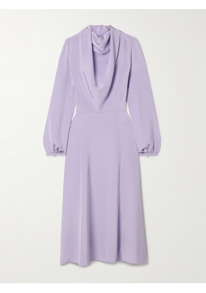Adam Lippes - Blythe Draped Silk-crepe Midi Dress - Purple - US4,US6,US8