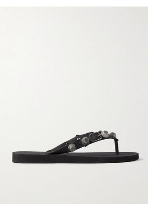 Balenciaga - Cagole Embellished Rubber Flip Flops - Black - IT35,IT36,IT36.5,IT37,IT37.5,IT38,IT38.5,IT39,IT39.5,IT40,IT40.5,IT41