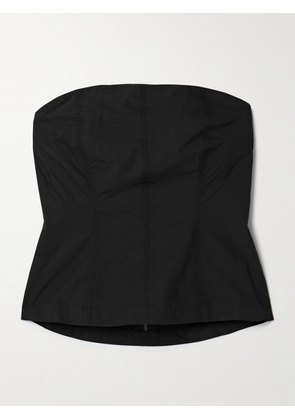 APIECE APART - Todo Strapless Organic Cotton-poplin Top - Black - US0,US2,US4,US6,US8,US10