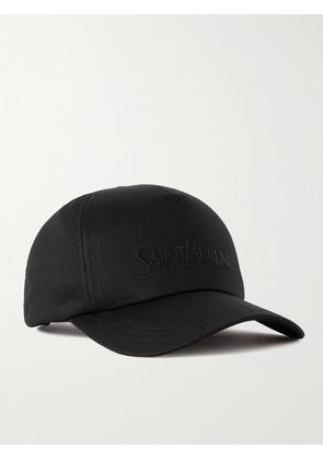 SAINT LAURENT - Embroidered Cotton And Linen-blend Gabardine Baseball Cap - Black - 57,59