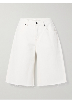 SLVRLAKE - Mica Frayed Denim Shorts - White - 24,25,26,27,28,29,30,31