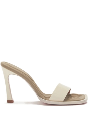 The Attico leather heeled mules - White