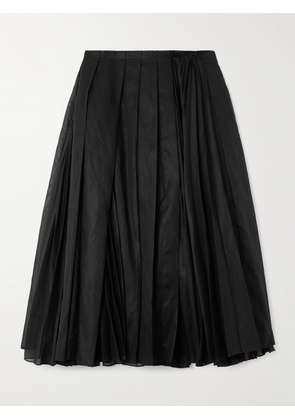 Jil Sander - Pleated Cotton-organza Midi Skirt - Black - FR 34,FR 36,FR 38,FR 40,FR 42,FR 44