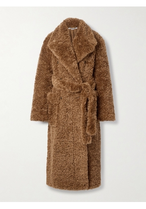 Stella McCartney - Teddy Belted Double-breasted Faux Shearling Coat - Brown - IT34,IT36,IT38,IT40,IT42,IT44,IT46,IT48
