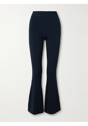 Stella McCartney - Ribbed-knit Flared Pants - Blue - xx small,x small,small,medium,large,x large