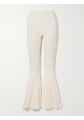 Stella McCartney - Ribbed-knit Flared Pants - Neutrals - xx small,x small,small,medium,large,x large