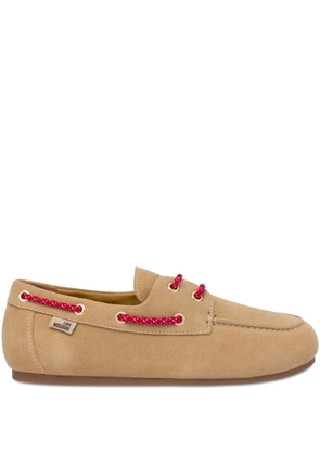 Love Moschino contrast-lace loafers - Neutrals