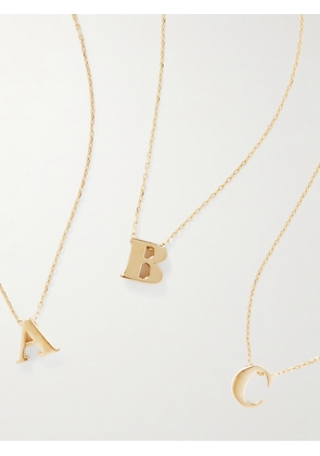 STONE AND STRAND - Letterpress Initial 14-karat Gold Necklace - A,B,C,D,E,F,G,H,I,J,K,L,M,N,O,P,R,S,T,U,V,W,X,Y,Z