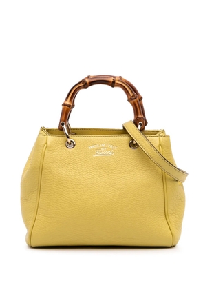 Gucci Pre-Owned 2016-2025 Mini Calfskin Bamboo Shopper satchel - Yellow
