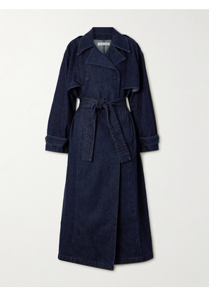 The Frankie Shop - Double-breasted Denim Trench Coat - Blue - x small,small,medium,large,x large