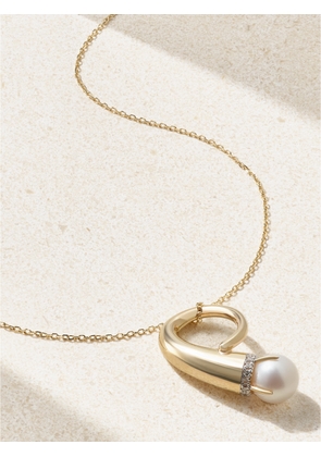 Mateo - Cornucopia 14-karat Gold, Pearl And Diamond Necklace - One size