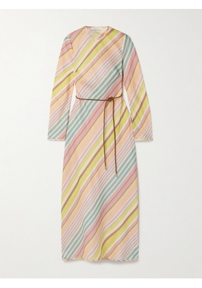 Zimmermann - Halliday Belted Striped Linen Maxi Dress - Multi - 00,1,2,3,4
