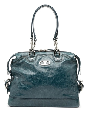 Celine Pre-Owned 2008 Crinkled Patent Macadam shoulder bag - Blue