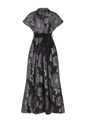Temperley London Bridget Gown floral-print belted midi dress - Black