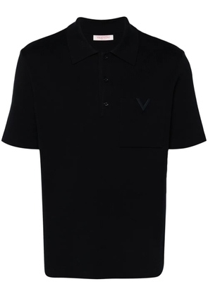 Valentino Garavani V Detail ribbed polo shirt - Blue