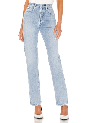 AGOLDE Lana Straight Jeans in Denim-Light. Size 23. Also in 24, 25, 26, 27, 28, 29, 30, 31, 32, 33, 34.