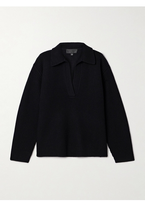 Nili Lotan - Tova Ribbed Cashmere Sweater - Blue - x small,small,medium,large