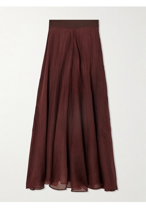 ESSE Studios - Aire Silk-organza Maxi Skirt - Burgundy - UK 4,UK 6,UK 8,UK 10,UK 12,UK 14