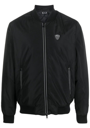 Ea7 Emporio Armani logo-patch zip-up bomber jacket - Black