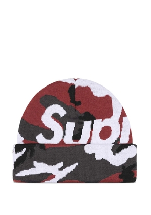 Supreme camouflage-paattern beanie hat - Red