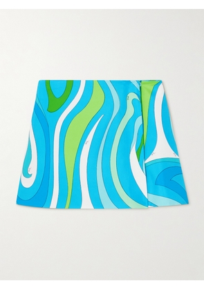 PUCCI - Printed Silk-twill Mini Skirt - Blue - IT38,IT40,IT42,IT44,IT46,IT48