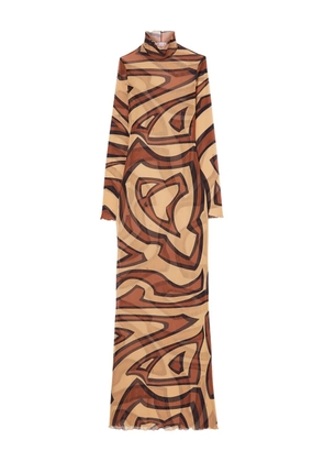 PUCCI wave-print turtleneck dress - Neutrals