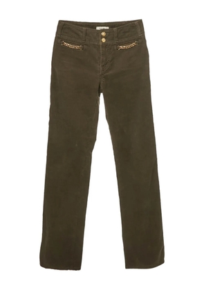Celine Pre-Owned corduroy chain-detail trousers - Brown