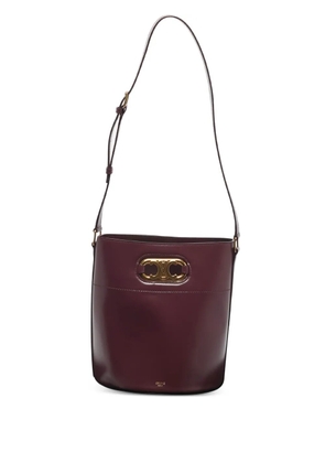 Celine Pre-Owned 2020 Triomphe Maillon leather bucket bag - Red