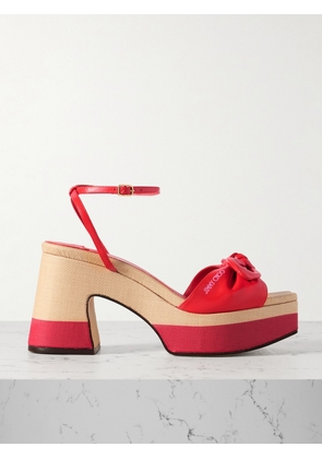 Jimmy Choo - Ricia Leather Platform Sandals - Red - IT35,IT35.5,IT36,IT36.5,IT37,IT37.5,IT38,IT38.5,IT39,IT39.5,IT40,IT40.5,IT41,IT41.5,IT42