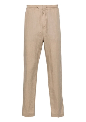 Canali mid-rise tapered linen trousers - Neutrals