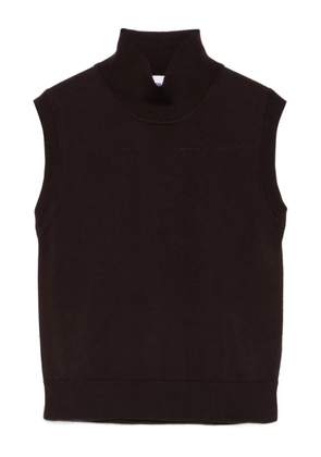 ALPHA STUDIO high-neck sleeveless top - Brown