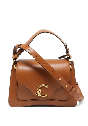 Coccinelle C-Me flap-top leather shoulder bag - Brown