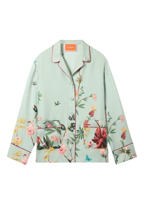 La DoubleJ floral panel pyjama shirt - Blue