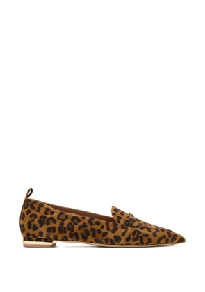 Malone Souliers Dora animal-print loafers - Brown