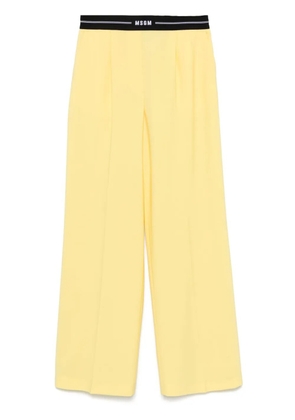 MSGM logo-waistband trousers - Yellow