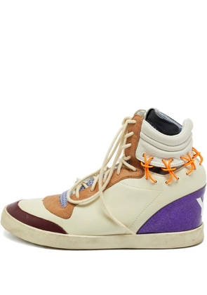 Y-3 leather hi-top sneakers - Neutrals