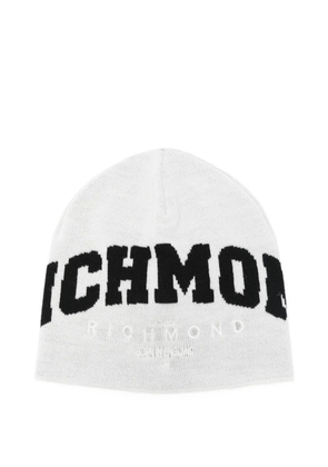 John Richmond logo-embroidered wool beanie - White