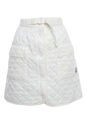 Moncler quilted-pattern A-line midi skirt - White