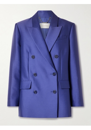 Zimmermann - Natura Double-breasted Wool And Silk-blend Blazer - Blue - 00,1,2,3,4