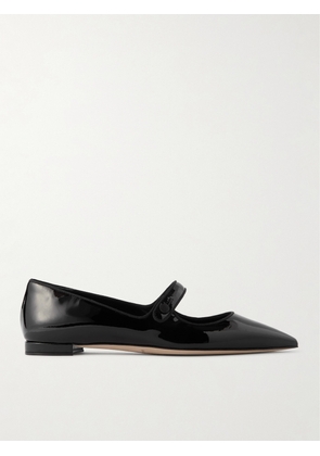 Manolo Blahnik - Campari Grosgrain-trimmed Patent-leather Ballet Flats - Black - IT35,IT35.5,IT36,IT36.5,IT37,IT37.5,IT38,IT38.5,IT39,IT39.5,IT40,IT40.5,IT41,IT41.5,IT42,IT42.5,IT43