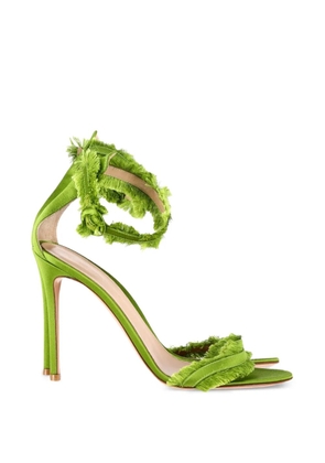 Gianvito Rossi fringe-trimmed satin sandals - Green