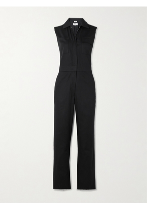 Rivet Utility - Frayed Cotton-blend Twill Jumpsuit - Black - x small,small,medium,large,x large