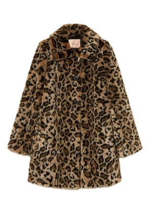 TWINSET leopard-print faux-fur coat - Brown