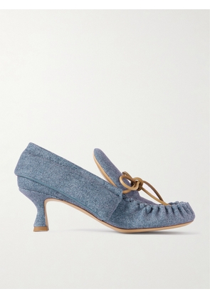 JW Anderson - Babush Bow-detailed Denim Pumps - Blue - IT36,IT36.5,IT37,IT37.5,IT38,IT39,IT39.5,IT40,IT41