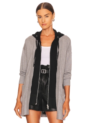 Central Park West Brynn Long Dickie Cardigan in Grey. Size L. Also in M, S, XS.
