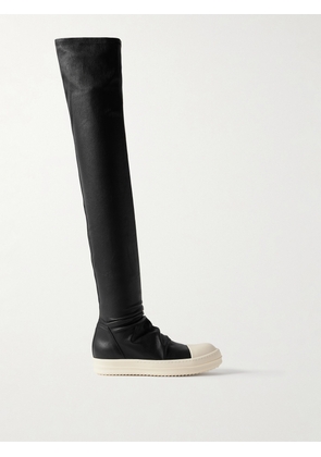 Rick Owens - Rubber-trimmed Leather Over-the-knee Boots - Black - IT35,IT35.5,IT36,IT36.5,IT37,IT37.5,IT38,IT38.5,IT39,IT39.5,IT40,IT40.5,IT41