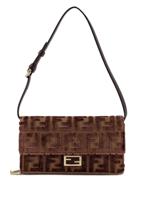 FENDI FF-motif chain shoulder bag - Brown